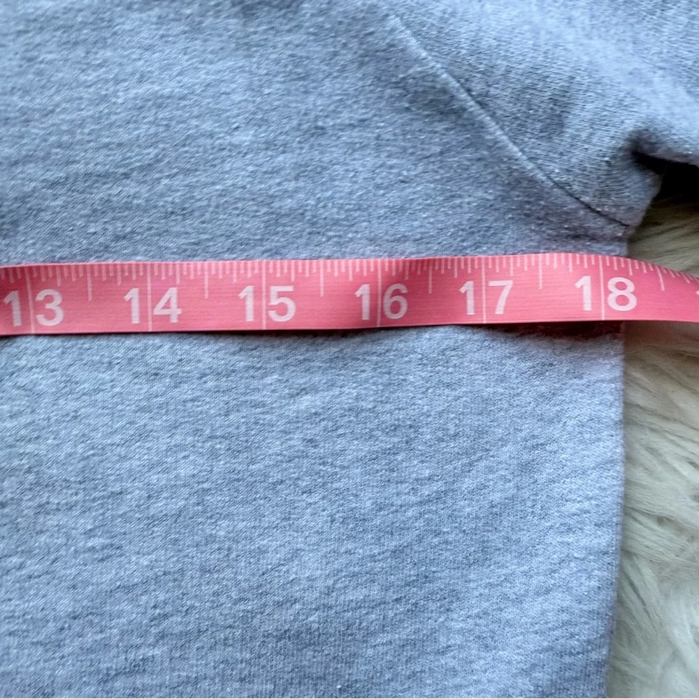 J.Crew cotton terry gray raglan chain stitch embroider Brooklyn Sweatshirt XS